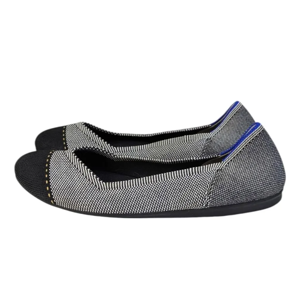 Rothy's The Flat Grey Mist Cap Toe EUC Size 7  S3546